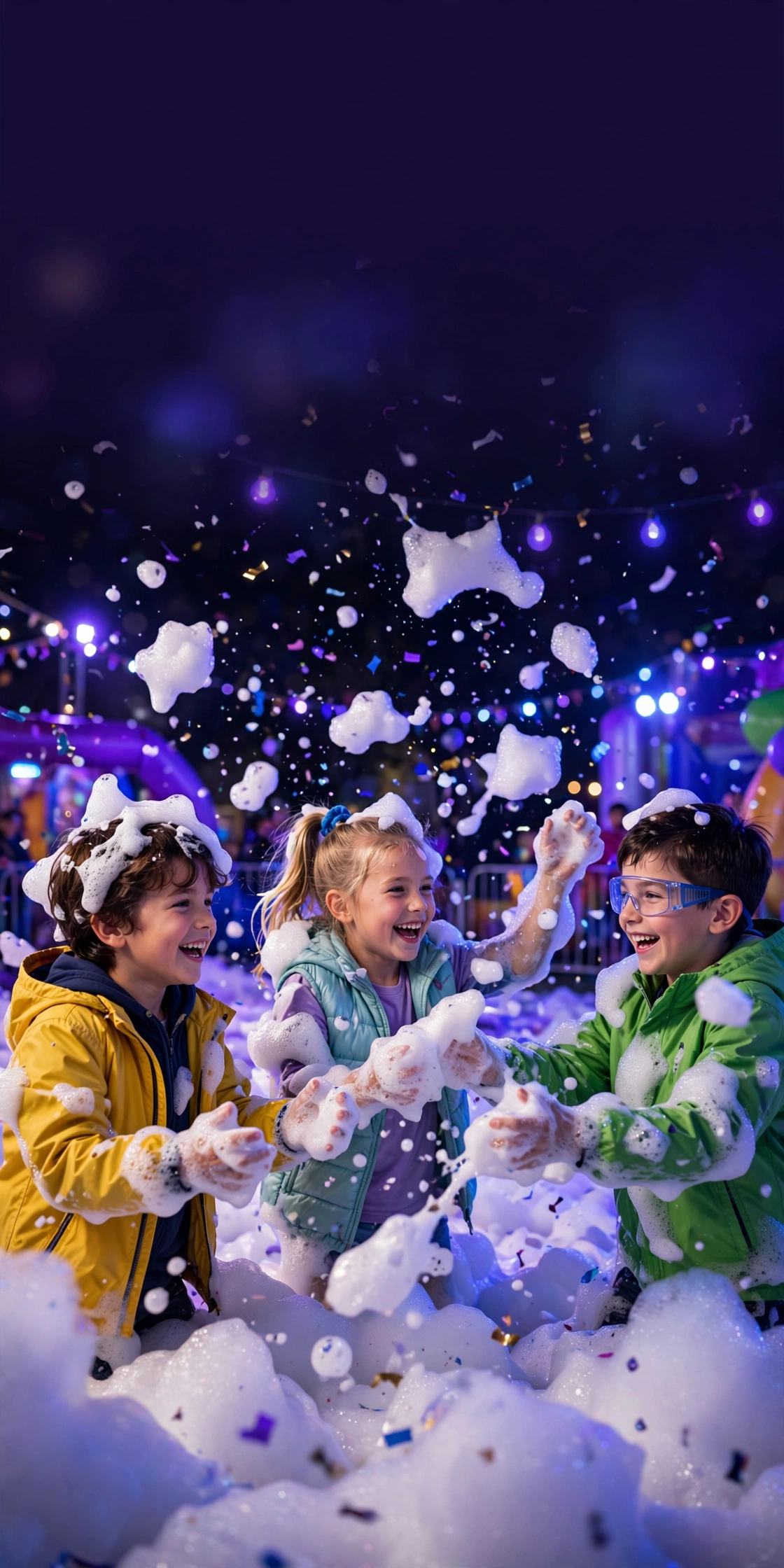 Foam party at night